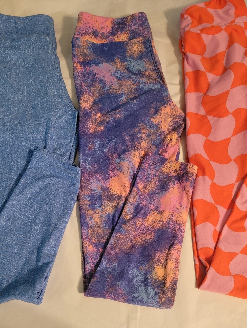 Girls' Purple & Pink Tie-Dye Active Leggings - Set Of 3